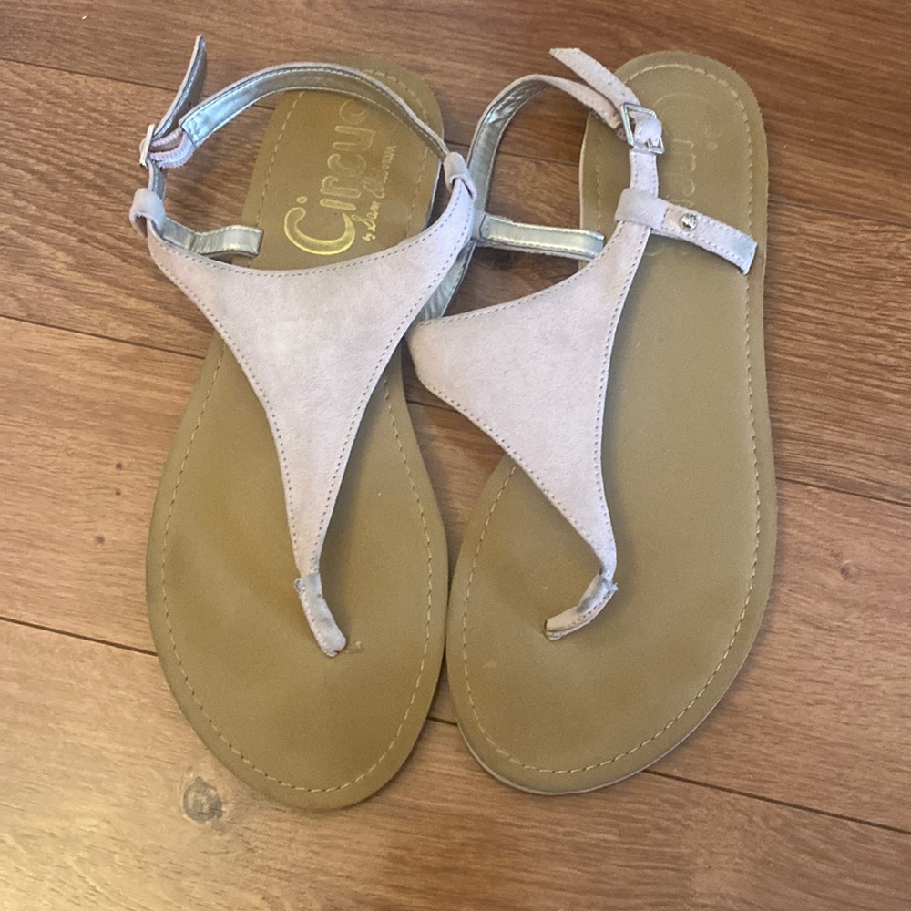Pink suede sandals